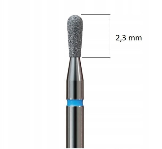 Staleks Frez Diamentowy Walec Zaokrąglony Niebieski 2,3/8 mm FA30B023/8