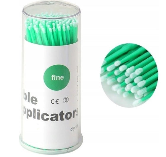 Microbrusher Aplikatory bezwłókienkowe –Zielone Regular 2,0 mm 100 sztuk