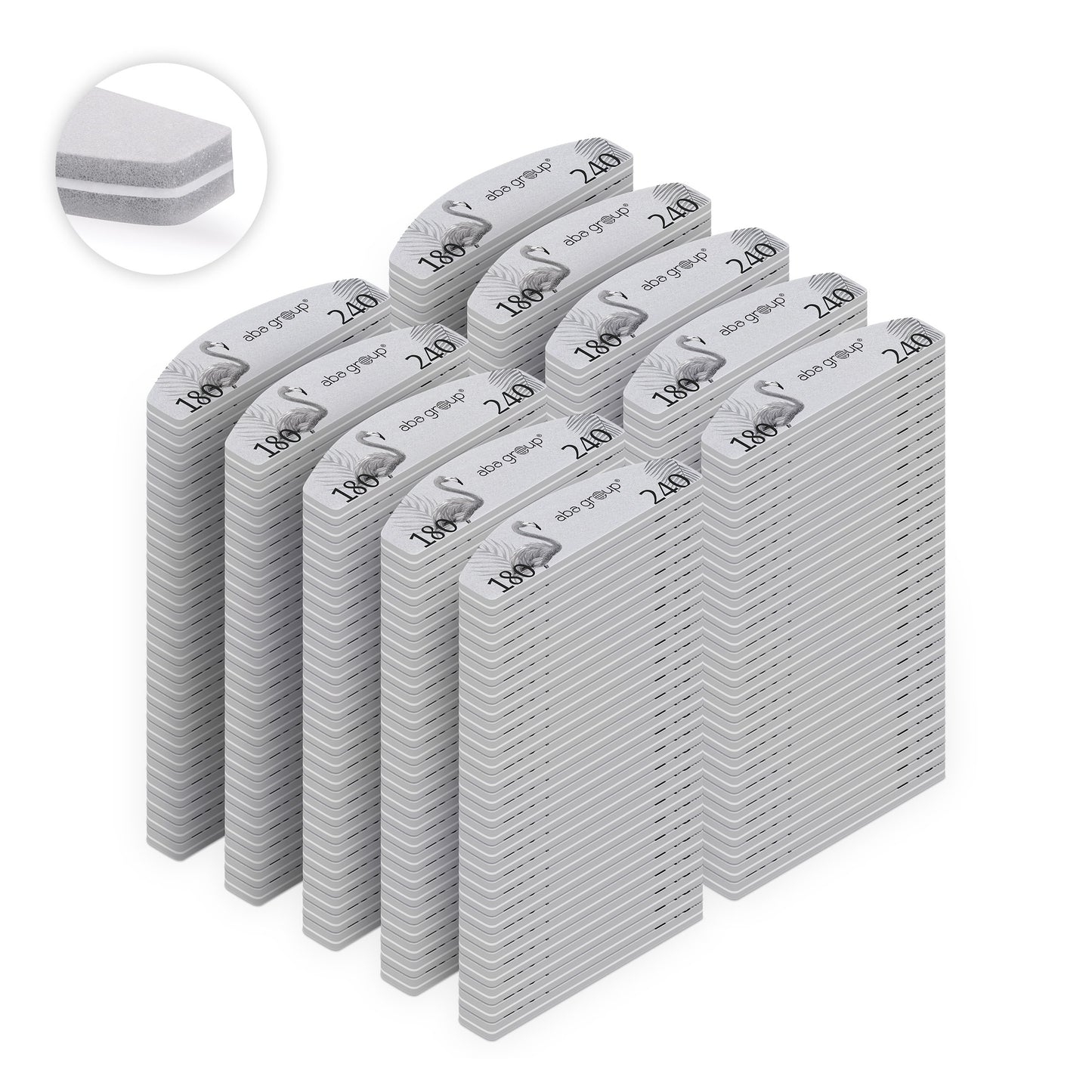 ABA GROUP Polerka do paznokci 180/240 Półksiężyc Szara MINI SWEET