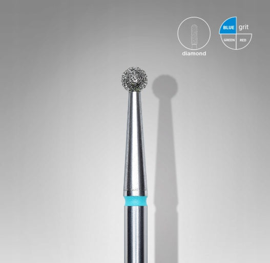 STALEKS PRO frez diamentowa kulka niebieska FA01B025 2,5 mm do skórek