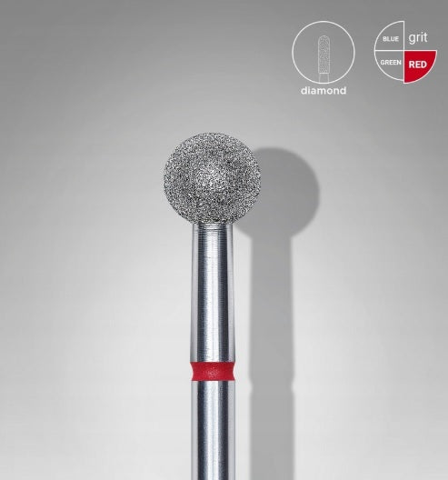 STALEKS PRO frez diamentowa kulka czerwona FA01R025 2,5 mm