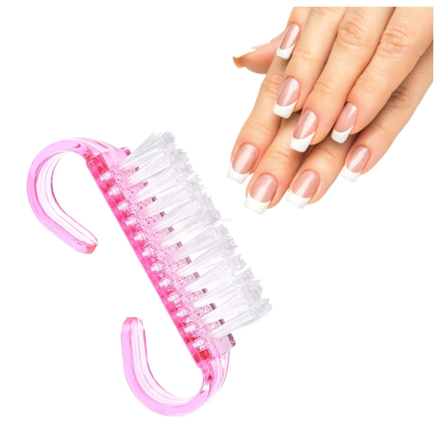 SZCZOTECZKA RÓŻOWA DO MANICURE DO USUWANIA PYŁU DO PAZNOKCI SZCZOTKA