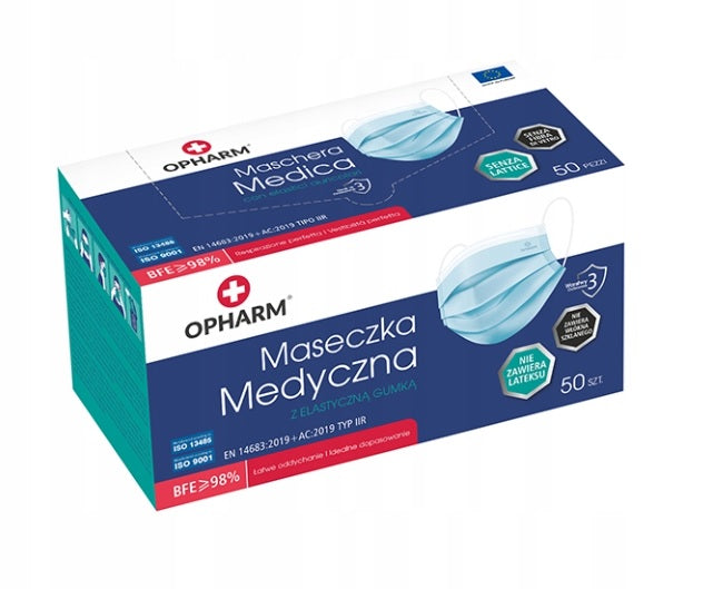 MASECZKI OPHARM MEDYCZNE NIEBIESKIE 50 SZT. TYP IIR