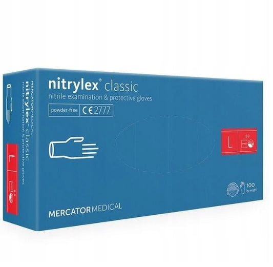 RĘKAWICE RĘKAWICZKI NITRYLOWE NITRYLEX CLASSIC BLUE 100 SZT roz. L