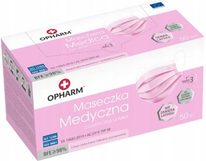 MASECZKI OPHARM MEDYCZNE RÓŻOWE 50 SZT. TYP IIR