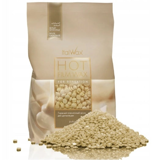 Wosk twardy do depilacji bezpaskowej czekolada ItalWax White Chocolate 500g