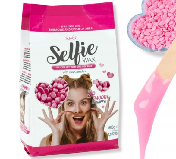 Wosk twardy do depilacji bezpaskowej ItalWax SELFIE 500g do wąsika twarzy