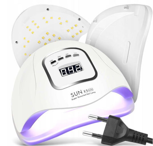 LAMPA DO PAZNOKCI UV LED DO HYBRYD ŻELI MOCNA HYBRYDY SUN X5 MAX LCD 120W