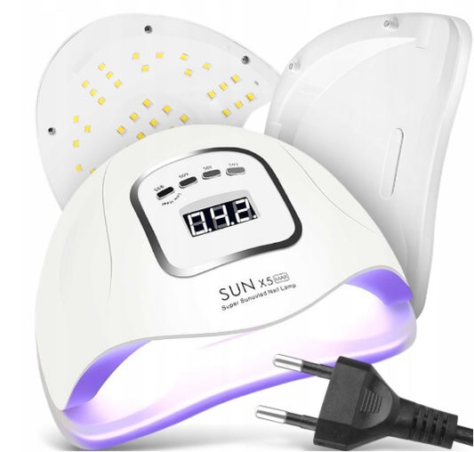 LAMPA DO PAZNOKCI UV LED DO HYBRYD ŻELI MOCNA HYBRYDY SUN X5 MAX LCD 120W