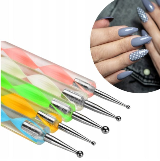 5x Sonda dwustronna DO ZDOBIEŃ Paznokci Manicure Żelu French ZESTAW 5 SZT